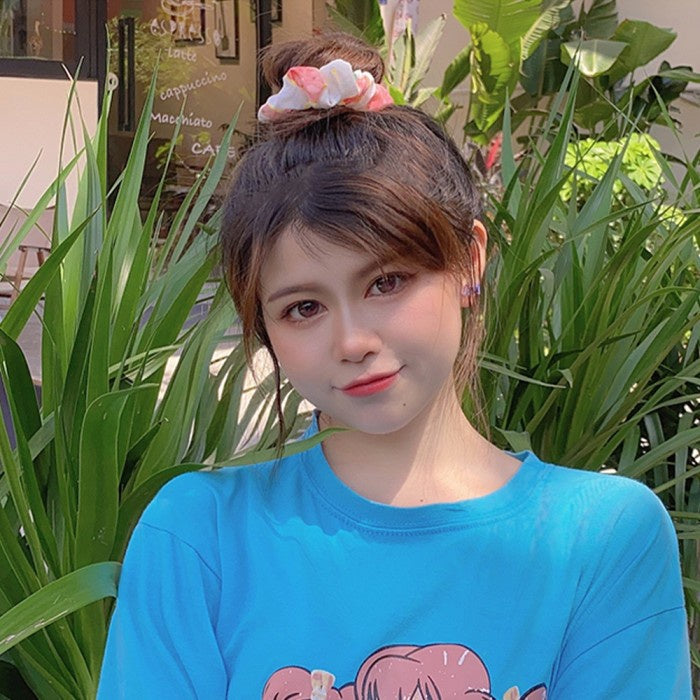 Scrunchie Ikat Rambut Katun Warna Kunciran Rambut Ikat Rambut Wanita