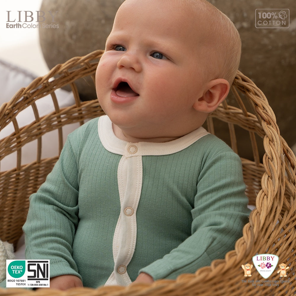 LIBBY Baju Tidur Bayi Sleepsuit Bodysuit Romper Polos Drop Needle 0-9 Bulan (1 Pcs / Pack)