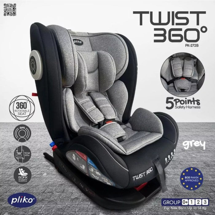 Carseat Pliko PK-727B Twist Rotate 360 Isofix NEW