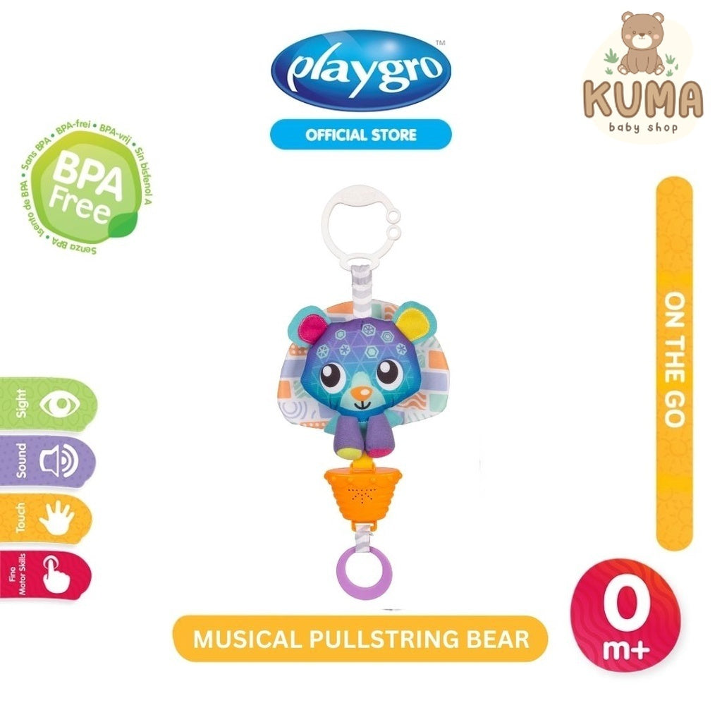 Playgro Pp Musical Pullstring Bear - Mainan Stroller Anak