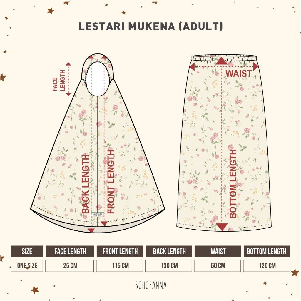 BOHOPANNA - RAYA COLLECTION 2025 - LESTARI MUKENA - Mukena Kids & Mom