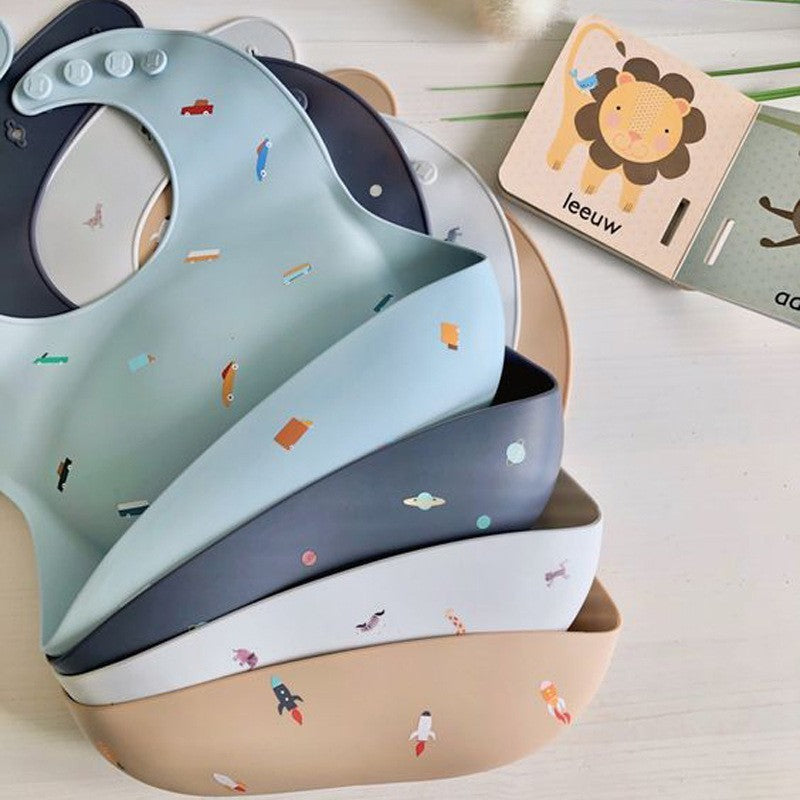 Kuma Bear Silicone Bib & Placemat Place Mat Alas Makan Celemek Makan