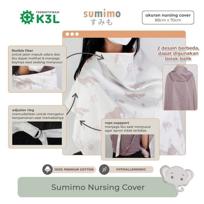Sumimo Nursing Cover Penutup Menyusui Katun