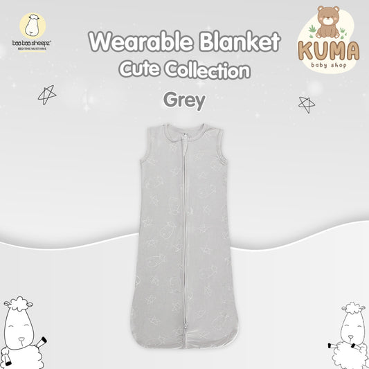 Baabaasheepz Wearable Blanket Zip Cute Big Star & Head / Selimut Bedong Instan Anak GREY