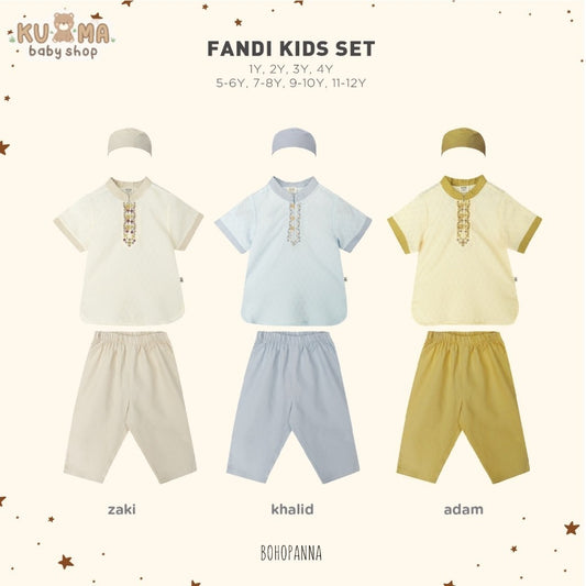 BOHOPANNA - RAYA COLLECTION 2025 - FANDI KIDS SET - Setelan Baju Bayi - Baju Muslim - Baju Raya