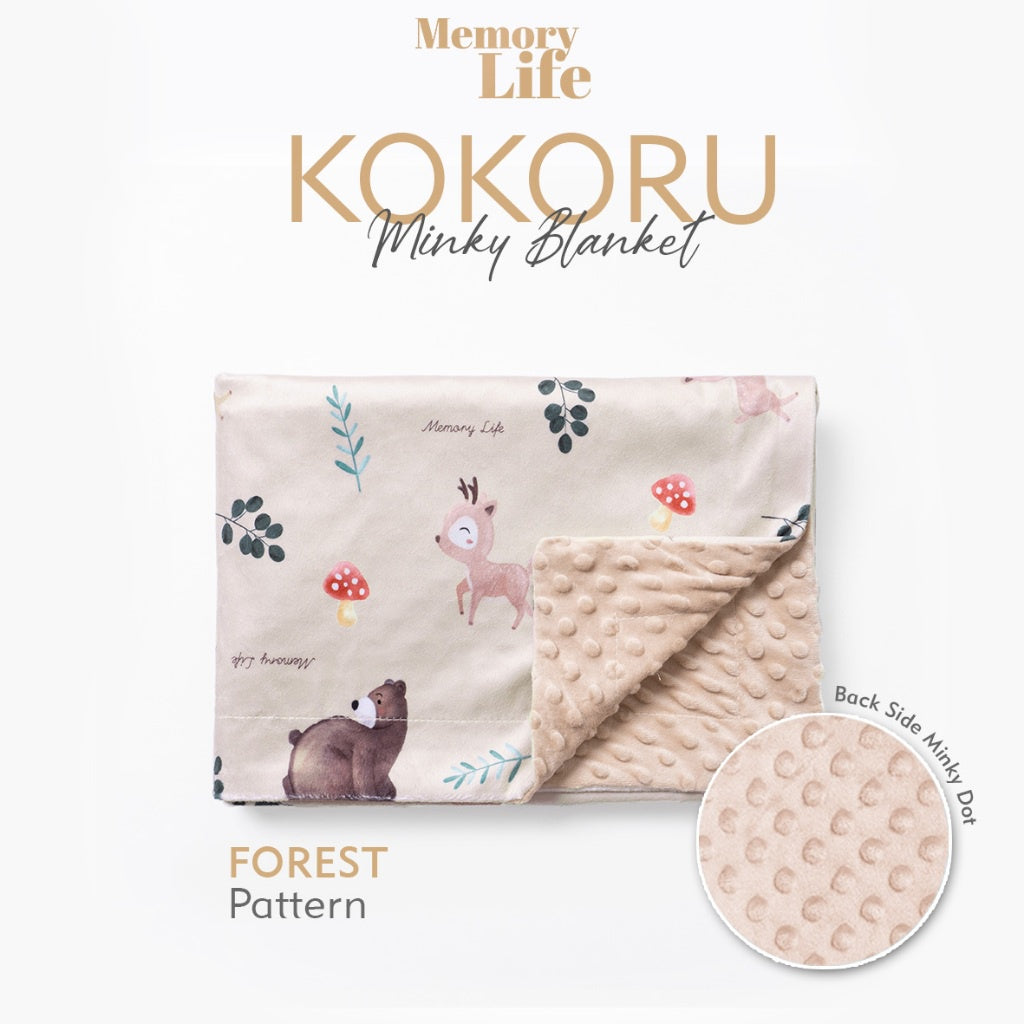 Memorylife Essentials - Kokoru Minky Blanket | Selimut Bayi Premium Minky Dotted Blanket