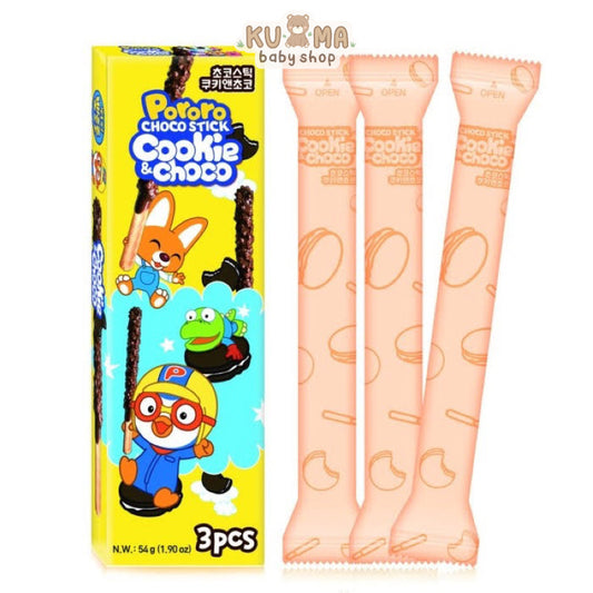 Pororo Choco Stik 54g Biskuit Stik Salur Coklat Dengan Kukis