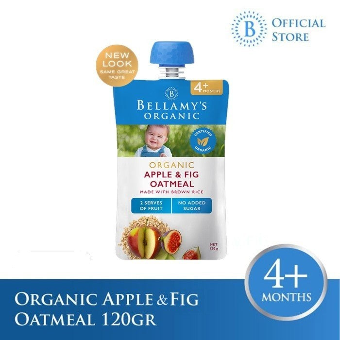 Bellamys - Organic Apple & Fig Oatmeal 120 g | MPASI Anak