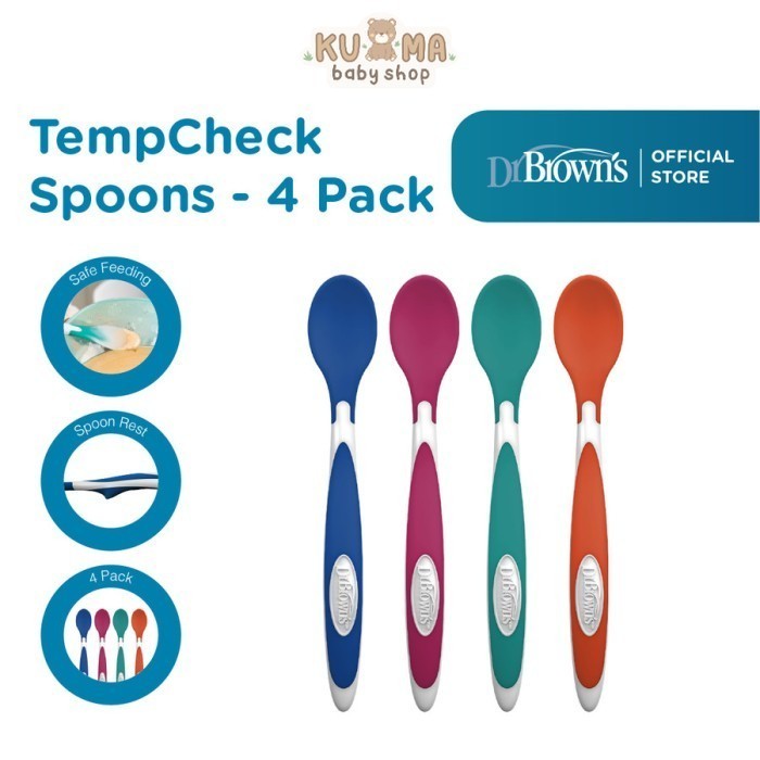 Dr Brown Temp Check Spoons Isi 4 / Sendok Makan Bayi