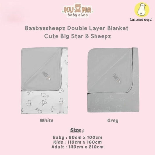 Baabaasheepz Double Layer Blanket Cute Big Star & Sheepz / Selimut