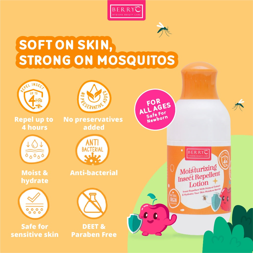 BerryC Moisturizing Insect Repellent Lotion 110gr Anti Nyamuk - Aman untuk Bayi Anak