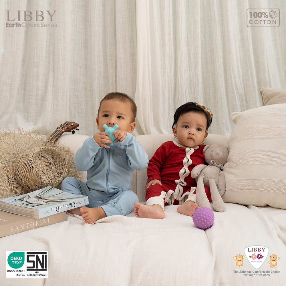 LIBBY Baju Tidur Bayi Sleepsuit Bodysuit Romper Polos Drop Needle 0-9 Bulan (1 Pcs / Pack)