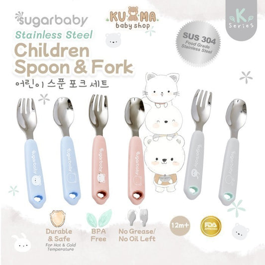 Sugar Baby Stainless Steel Children Spoon & Fork / Sendok Garpu Anak