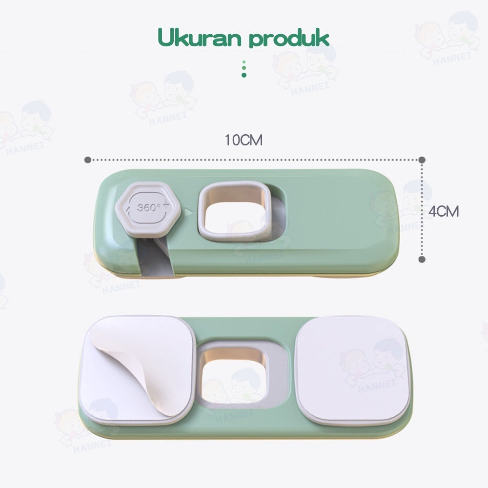 Hannei Pengaman Laci Lemari Bayi Safety Lock Kunci Kulkas Pengaman Laci Pintu Serbaguna