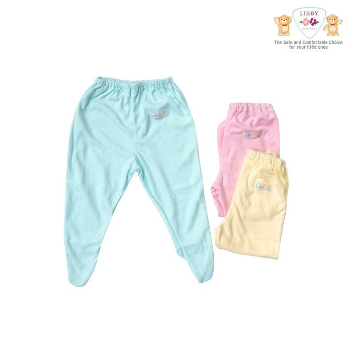 LIBBY Celana Panjang Tutup Kaki Polos Warna dan Putih (1Pcs)