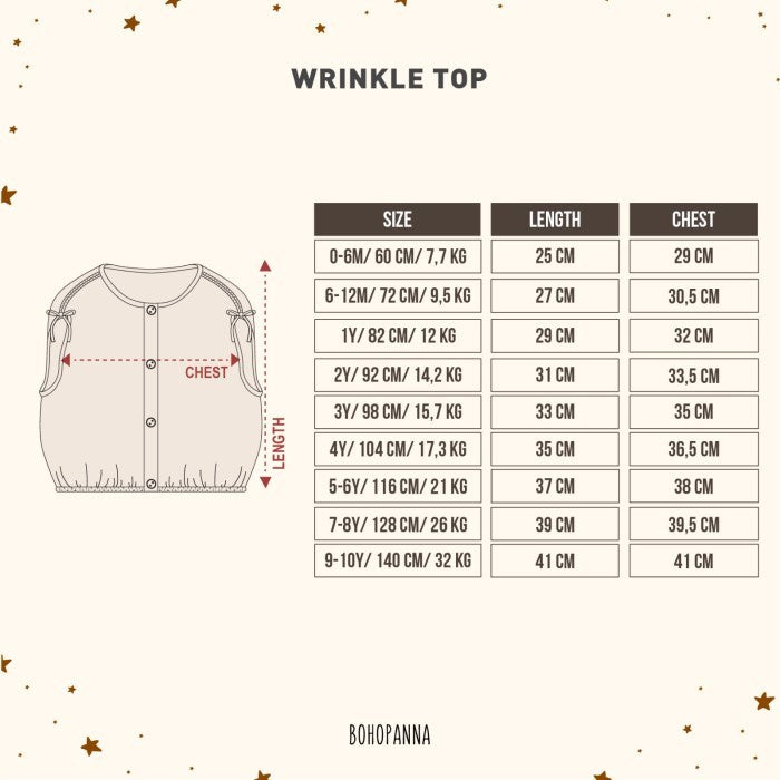 BOHOPANNA - WRINKLE TOP - ATASAN ANAK PEREMPUAN 2322