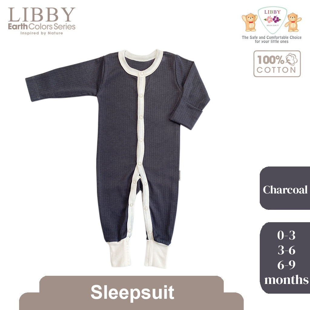 LIBBY Baju Tidur Bayi Sleepsuit Bodysuit Romper Polos Drop Needle 0-9 Bulan (1 Pcs / Pack)