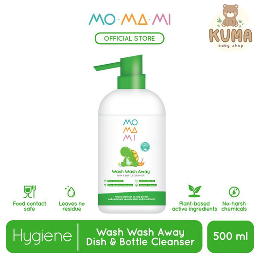 Momami Wash Wash Away Dish & Bottle Cleanser 500ml - Pembersih Piring & Botol Bayi