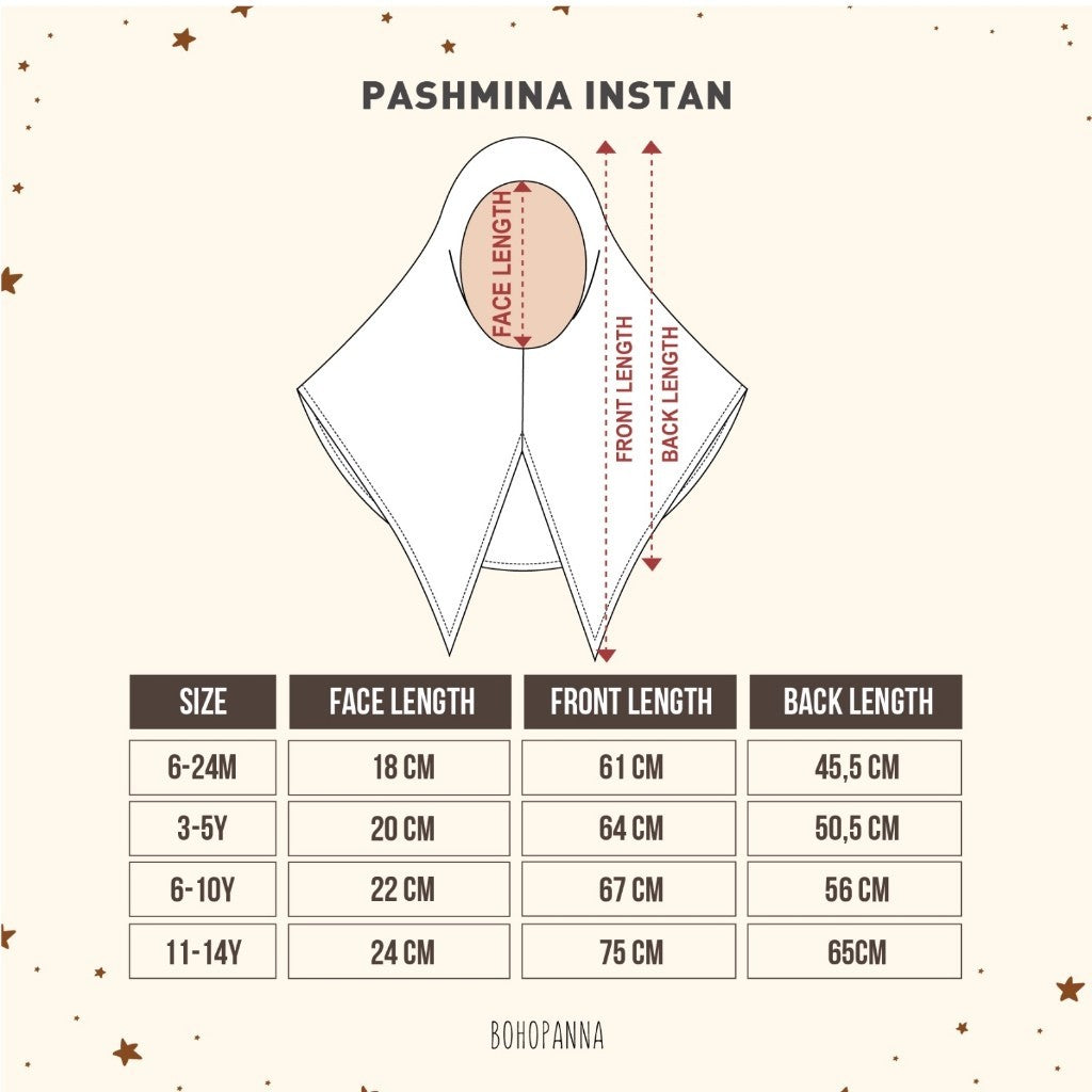 BOHOPANNA 2535 Raya 2025 - PASHMINA - Pashmina Instan - Hijab Anak Perempuan