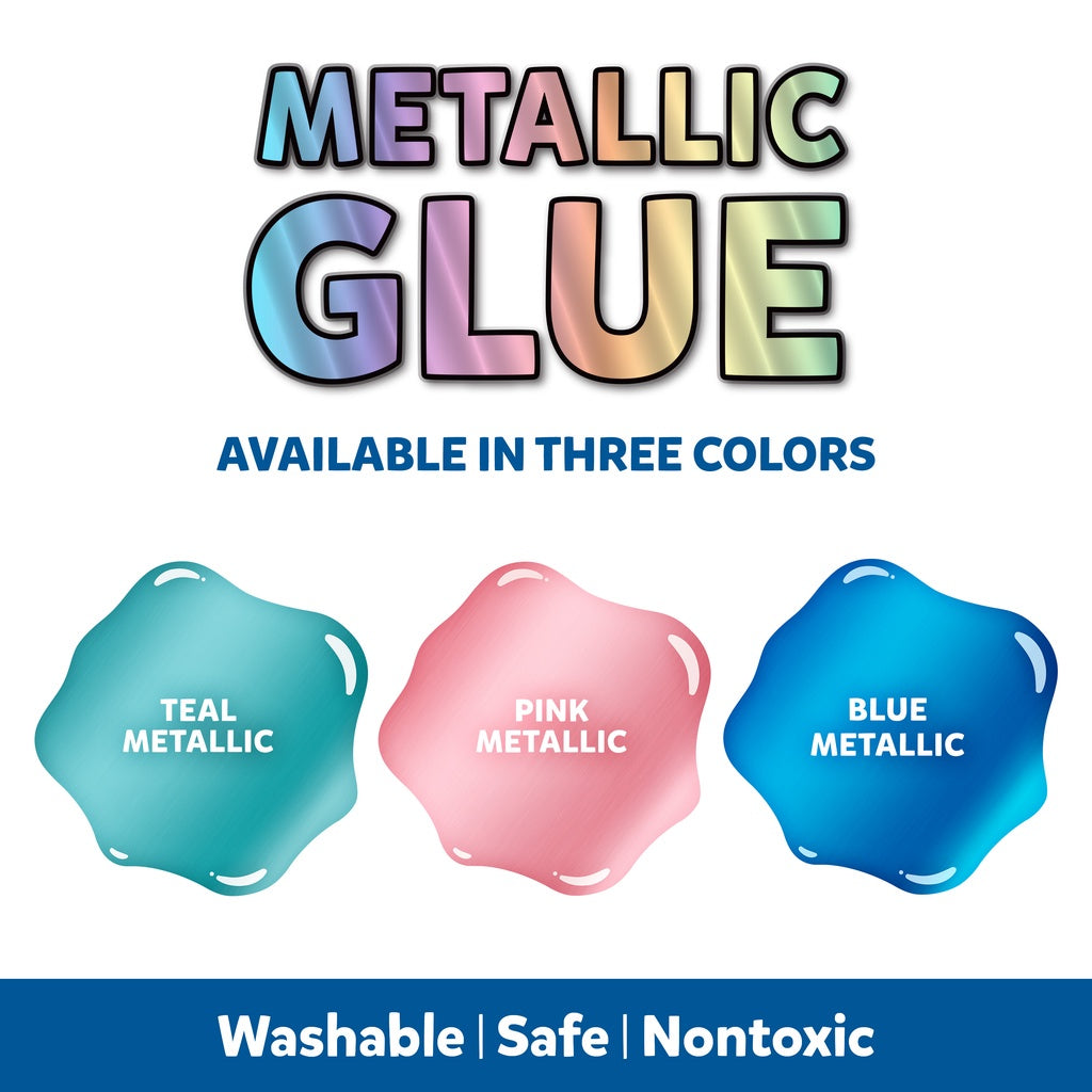 ELMERS Metallic Glue 147ml Lem Kertas Perekat Warna Metalik Bahan Slime Bahan Kerajinan
