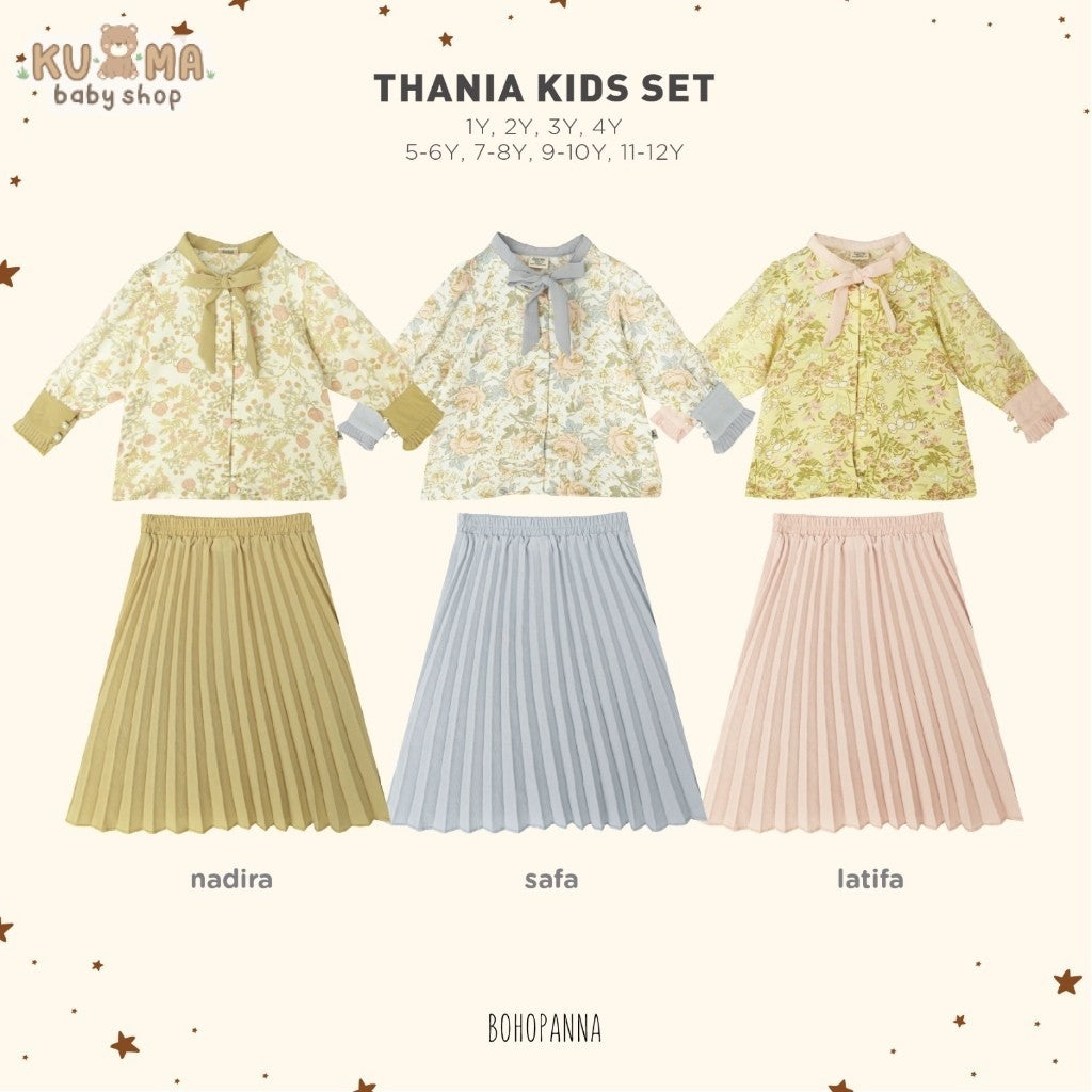 BOHOPANNA - RAYA COLLECTION 2025 - THANIA KIDS DRESS - Setelan Bayi Perempuan - Baju Muslim - Baju Raya