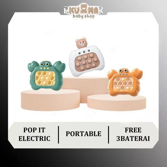 POP IT Elektrik Generasi 2 Push Fidget Toys Crab Mainan Edukasi Anak