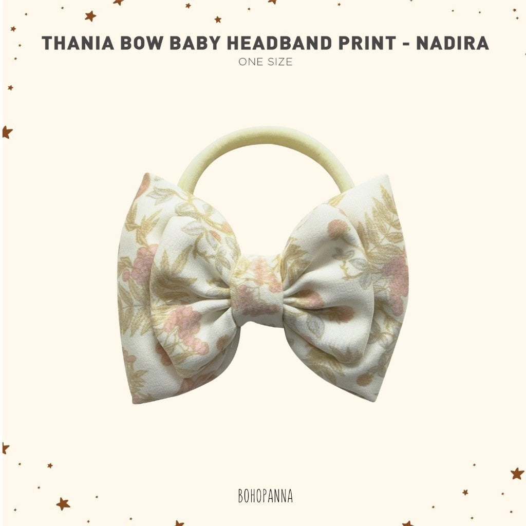 BOHOPANNA - RAYA COLLECTION 2025 - THANIA BOW BABY HEADBAND PRINT - Pita Bayi