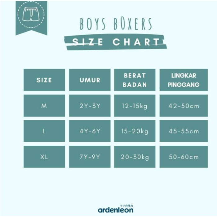 Ardenleon 2pcs Boxer 2-9 Tahun Celana Dalam Anak Laki Laki