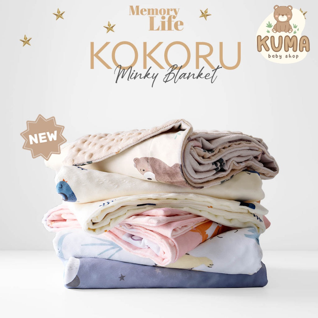 Memorylife Essentials - Kokoru Minky Blanket | Selimut Bayi Premium Minky Dotted Blanket