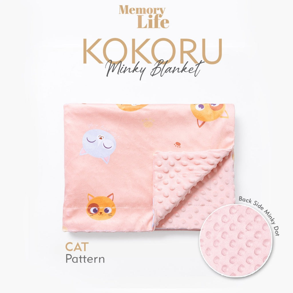 Memorylife Essentials - Kokoru Minky Blanket | Selimut Bayi Premium Minky Dotted Blanket