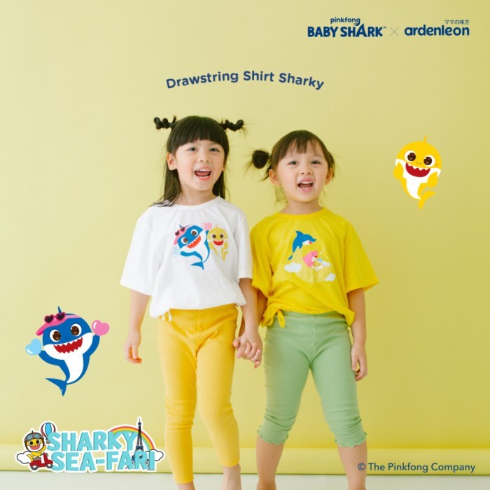 ARDENLEON Atasan Anak Perempuan Pinkfong Baby Shark Drawstring Shirt