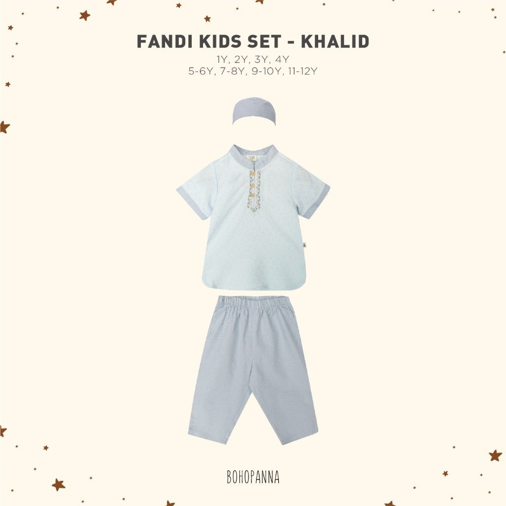 BOHOPANNA - RAYA COLLECTION 2025 - FANDI KIDS SET - Setelan Baju Bayi - Baju Muslim - Baju Raya