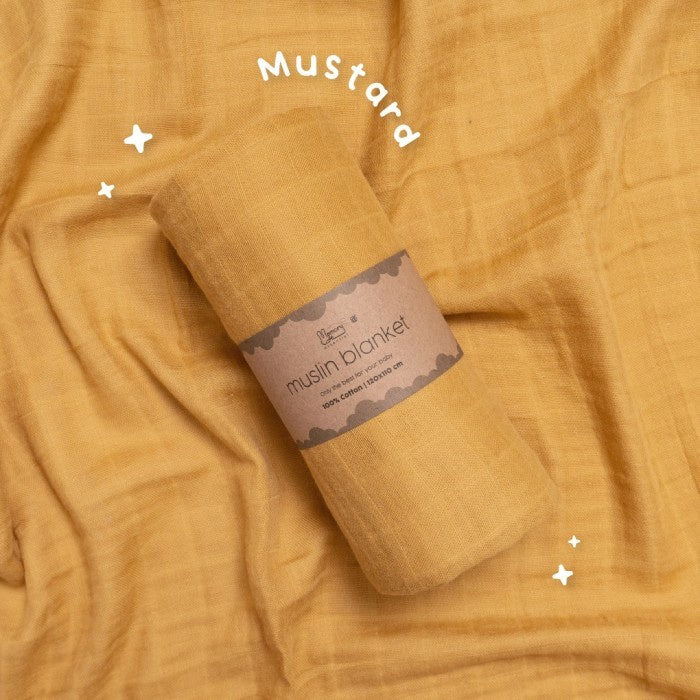MemoryLife - Premium Plain Muslin Baby Blanket Swaddle | Kain Bedong