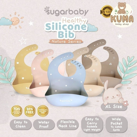 Sugar Baby - Healthy Silicone Bib Nature Series Celemek Slaber Bayi