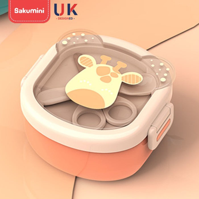 SAKUMINI PORTABLE FOOD GRINDER BOWL LUNCH BOX SET KOTAK MAKAN ANAK