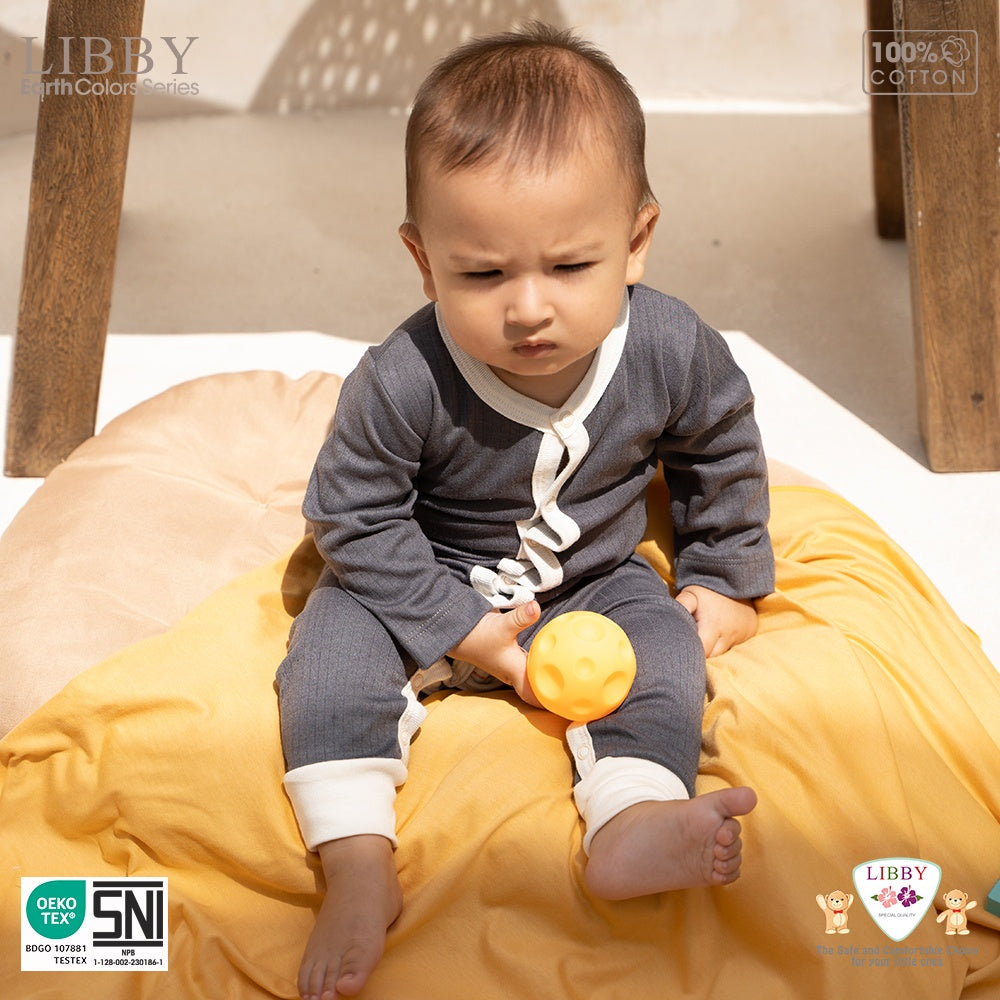 LIBBY Baju Tidur Bayi Sleepsuit Bodysuit Romper Polos Drop Needle 0-9 Bulan (1 Pcs / Pack)