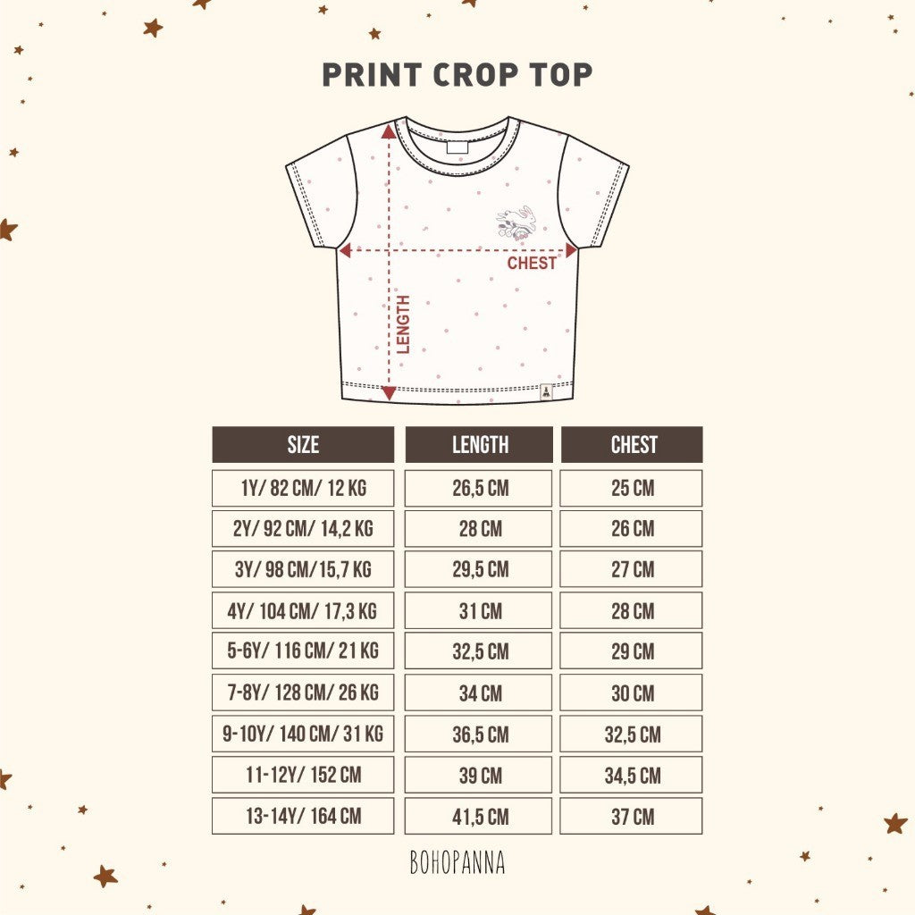 BOHOPANNA - PRINT CROP TOP - CROP TOP ANAK - ATASAN ANAK PEREMPUAN - KAOS ANAK PEREMPUAN 2425