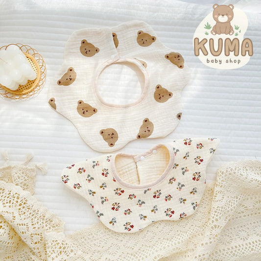 Kuma Bear Baby Bib Petal 3021 Slabber 360 Katun Celemek Kain