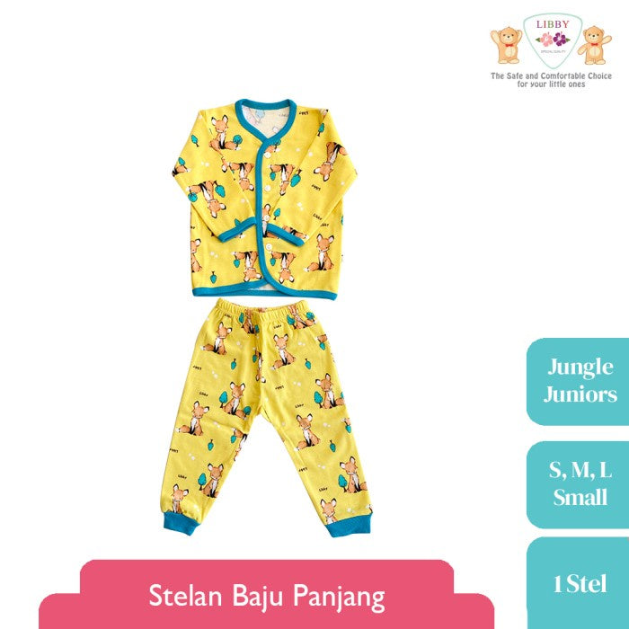 LIBBY Setelan Baju Panjang Anak Kecil Motif Jungle Juniors  (1 stel)