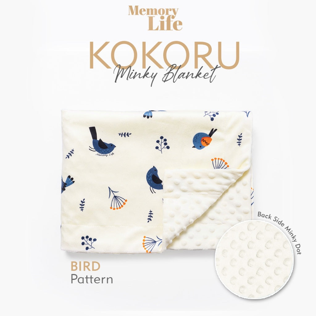 Memorylife Essentials - Kokoru Minky Blanket | Selimut Bayi Premium Minky Dotted Blanket