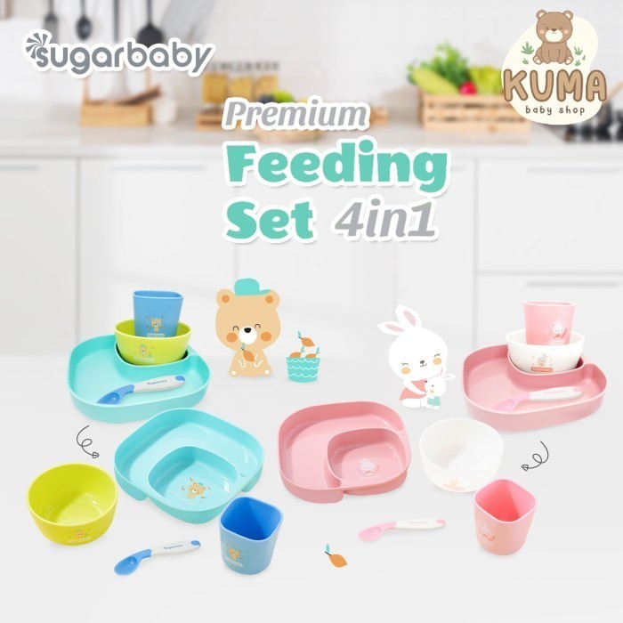 Sugar Baby Premium Feeding Set 4in1/Tempat Makan Bayi/Alat Makan Bayi