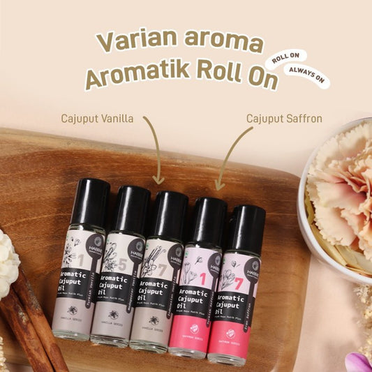 Habbie Aromatic Roll On Minyak Kayu Putih 10ml Saffron Vanilla