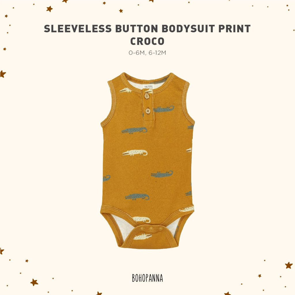 BOHOPANNA - SLEEVELESS BUTTON BODYSUIT PRINT - Jumper Bayi