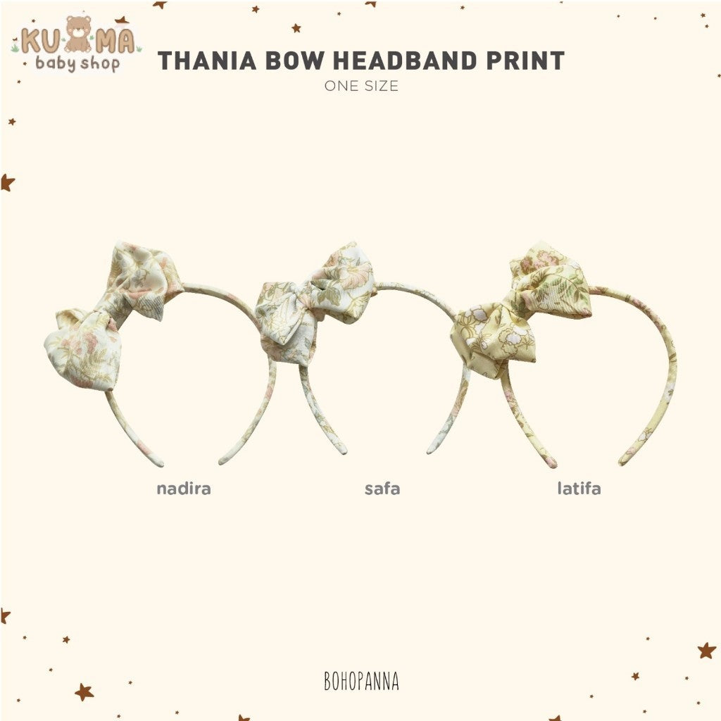 BOHOPANNA - RAYA COLLECTION 2025 - THANIA BOW HEADBAND PRINT - Bando Bayi