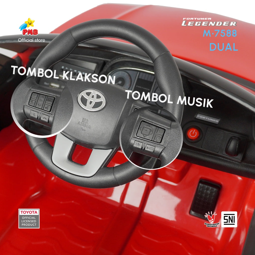 Mainan Mobil Aki Toyota Fortuner Legender M7588 DUAL– PMB TOYS
