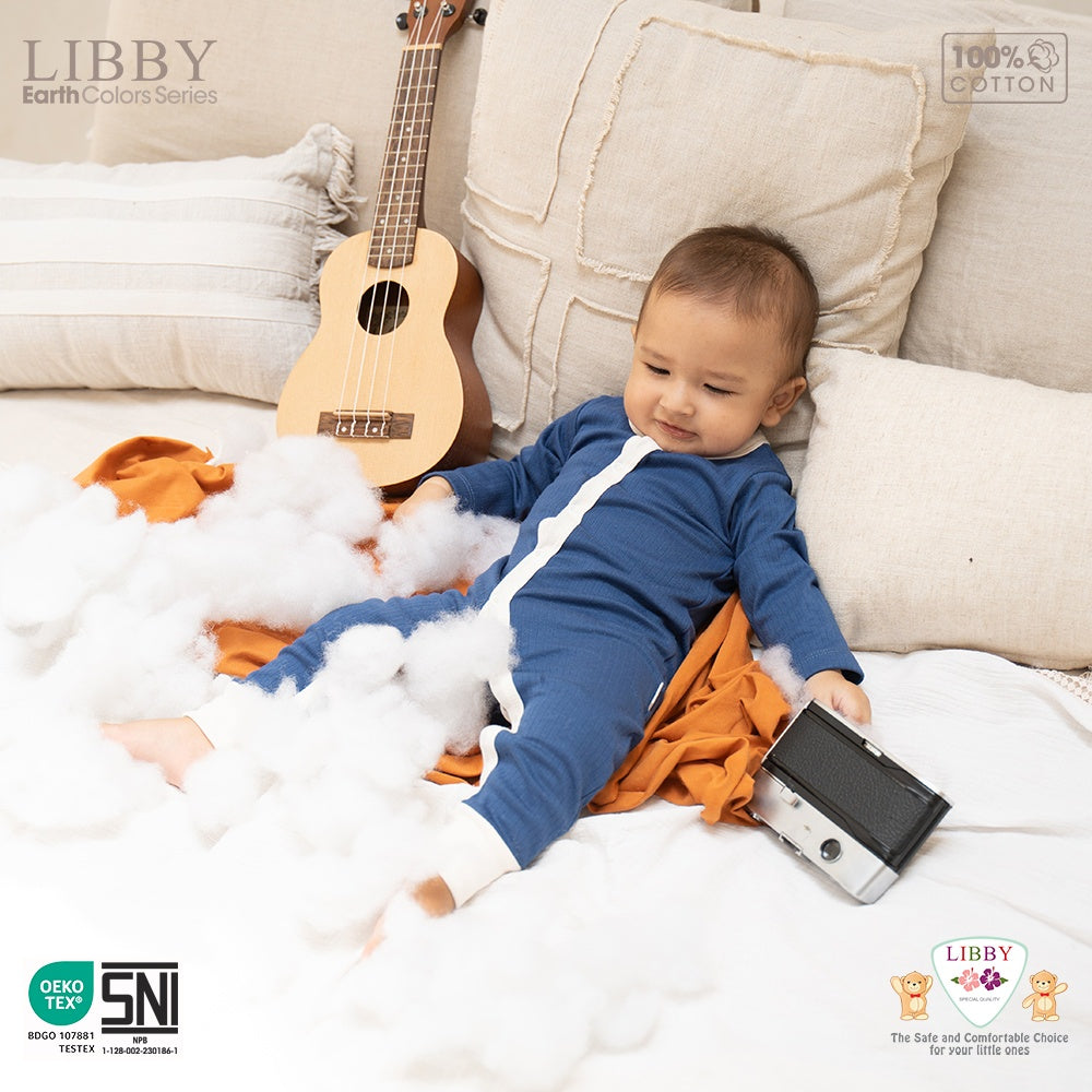 LIBBY Baju Tidur Bayi Sleepsuit Bodysuit Romper Polos Drop Needle 0-9 Bulan (1 Pcs / Pack)