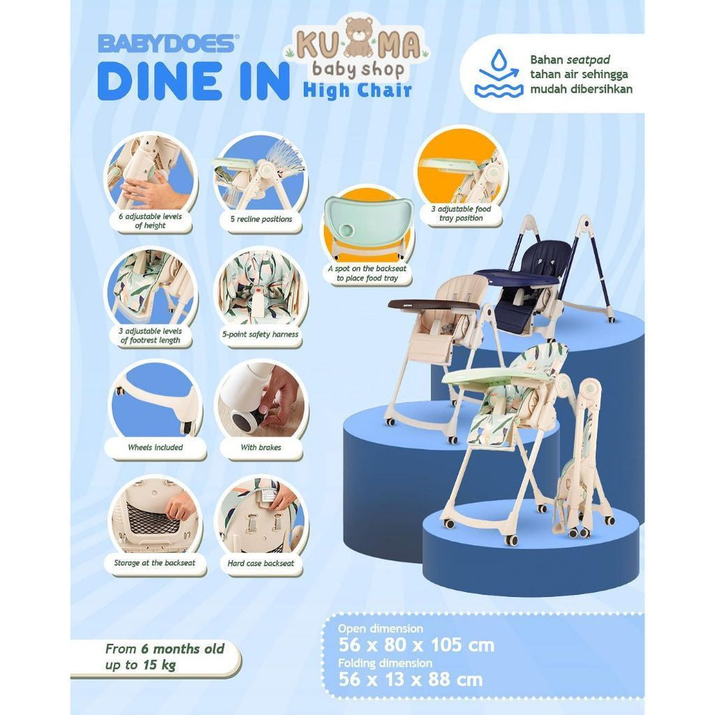 High Chair Babydoes Dine In / Kursi makan Bayi 60293 SY CH