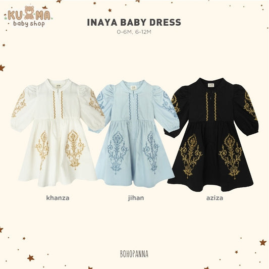 BOHOPANNA - RAYA COLLECTION 2025 - INAYA BABY DRESS - Dress Bayi Perempuan - Baju Muslim - Baju Raya - Gamis