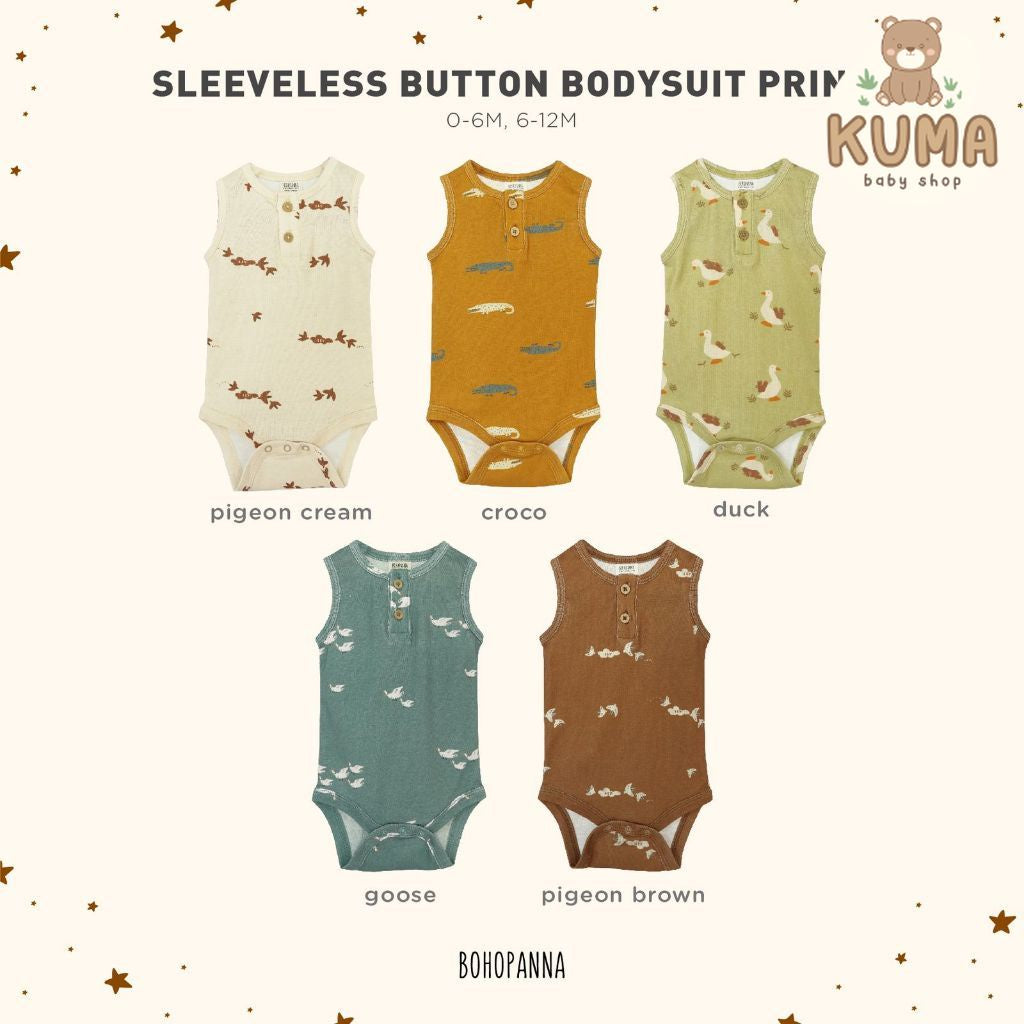 BOHOPANNA - SLEEVELESS BUTTON BODYSUIT PRINT - Jumper Bayi