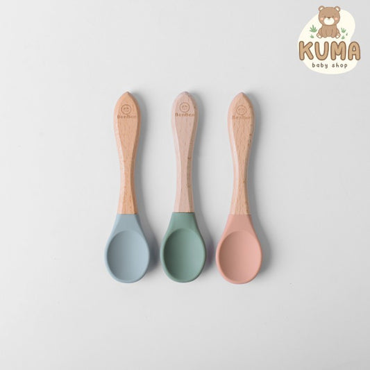 BenBen Premium Silicone Bamboo Spoon sendok makan bayi silikon mpasi